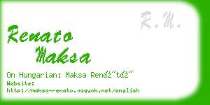 renato maksa business card